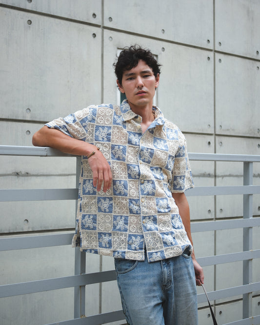 Blue Patchwork Shirt