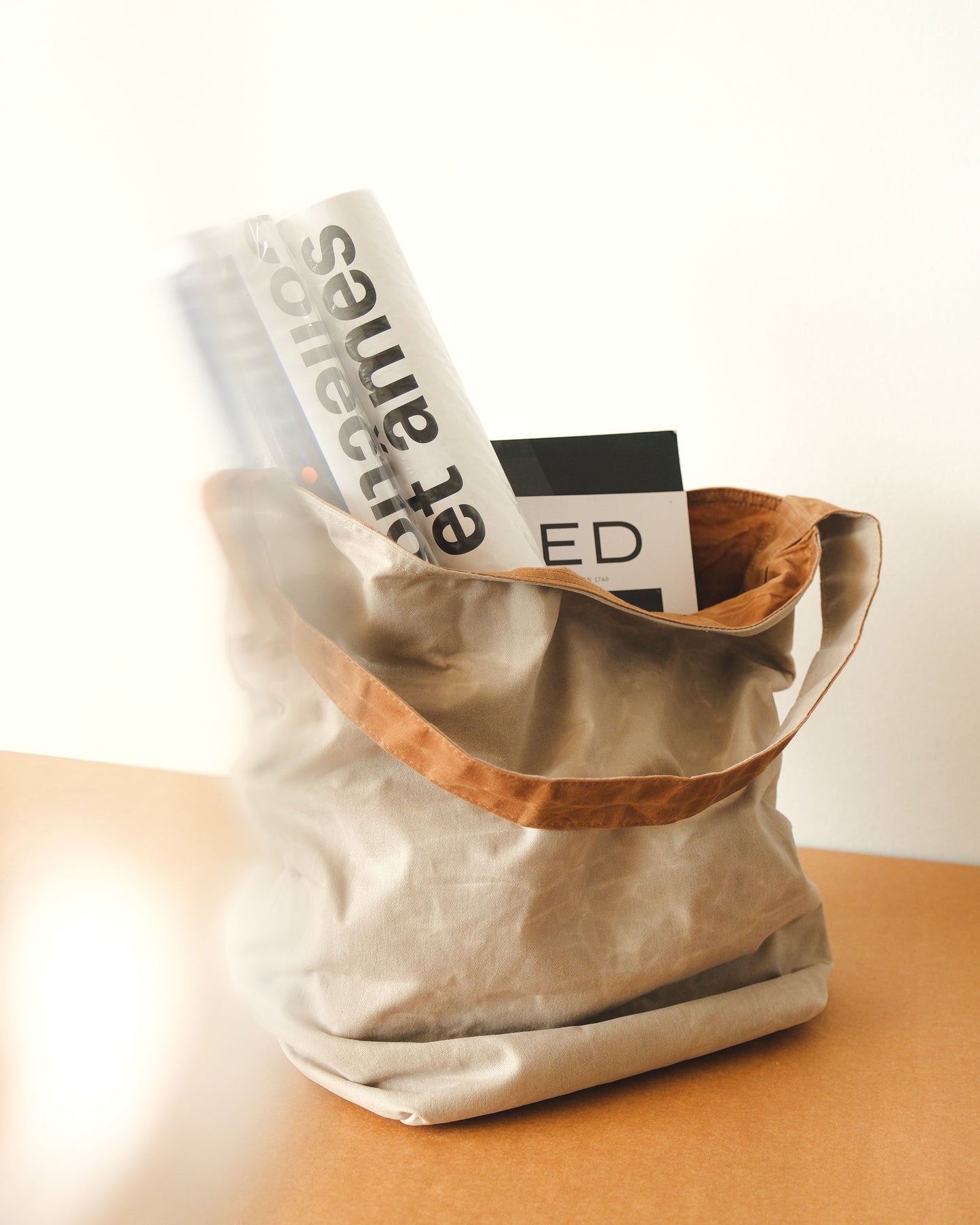 Daily Tote LARGE - BONE/CEDAR (Reversible)