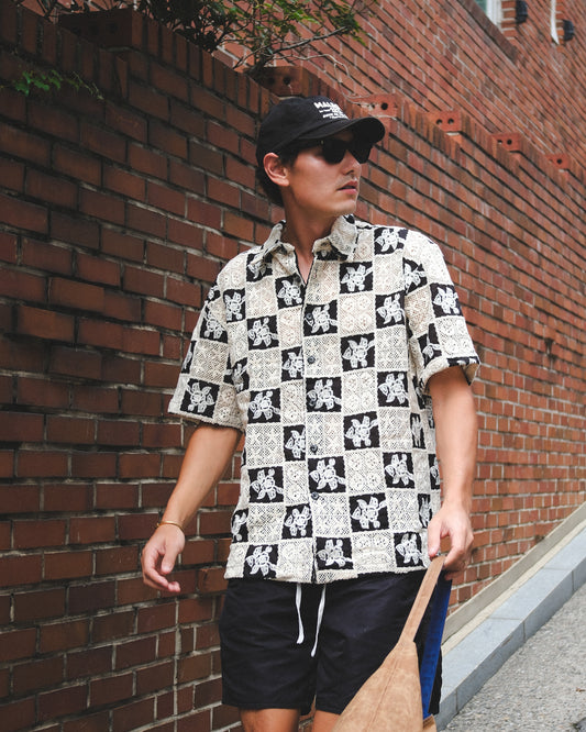 Black Patchwork Shirt