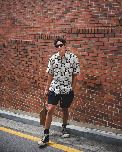 Black Patchwork Shirt
